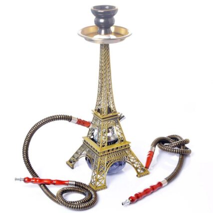 15" Eiffel Tower Glass Water Pipe Hookah (Double Tube Filter)