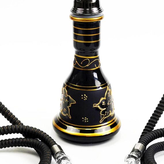 20" Tall Glass Water Pipe Hookah-Narguile W/ Lights (Black Edition)